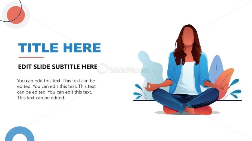 Editable Slide with Human Character in Yoga Posture