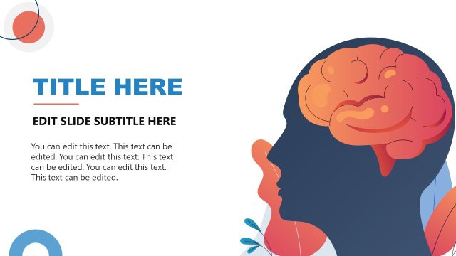 Simple Brain Diagram for Mental Health PPT Presentation