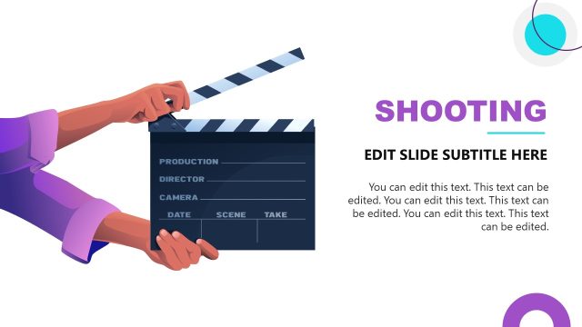 Shooting Infographic Slide – Film Industry PPT Template