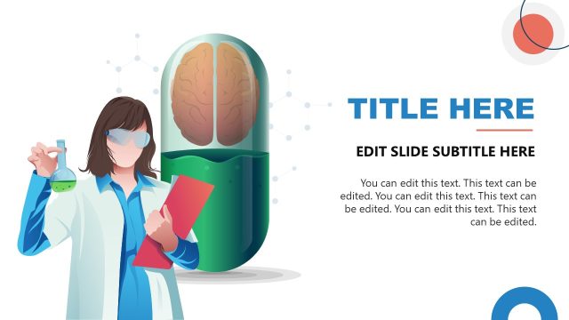 Neuroscience Template Slide  – Lab Machine with Brain Illustration