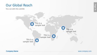 Global World Map Slide Design with Map Markers for PowerPoint