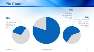 3 Data Driven Pie Chart Slide Design with 2 Pie Chart Colors