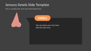 PPT Slide with Nose Diagram for Smell Sense Presentation