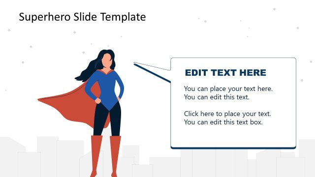 Female Superhero Character Illustration Slide