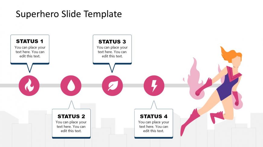 Timeline Slide for Superhero Presentation