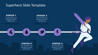 Superhero Timeline Template Slide with Icons