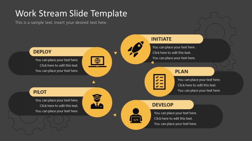 Customizable Work Stream Template  Slide with Diagram