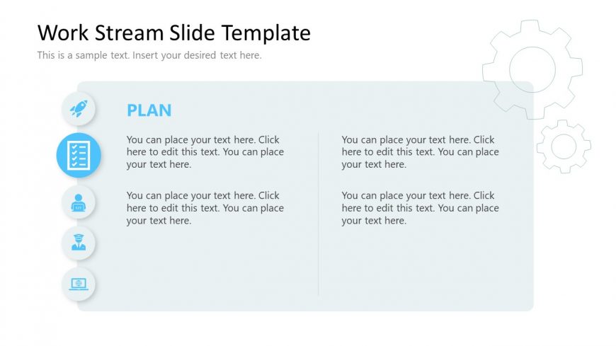 Editable Work Stream Presentation Template - Planning Subject Slide