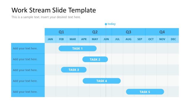 Work Stream PPT Template – Quarterly Table Slide