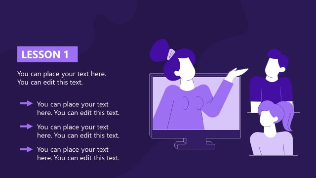 Dark Background Lesson One Presentation Slide