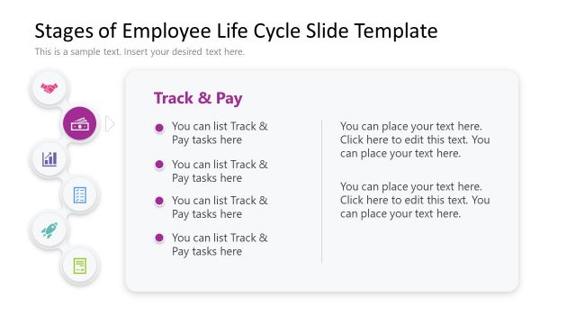 Track & Pay Stage of Employee Life – Editable Template Slide