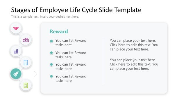Reward Stage of Employee Life Editable Slide