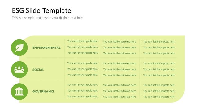 Table Slide for ESG Analysis Presentation