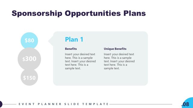 Plan 1 Presentation – Sponsorship Opportunities Slide