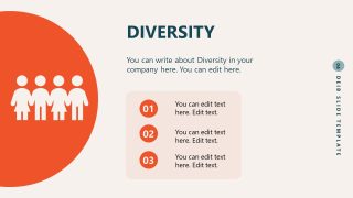 Diversity Equity Inclusion Belonging PPT Template Slide with Human Illustration