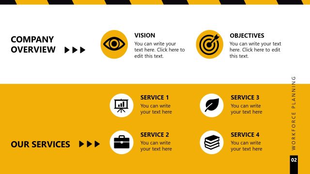 Workforce Planning Template – Company Overview & Services Slide