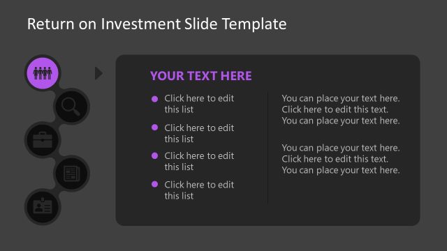 Slide with Color Highlight – Return on Investment Template