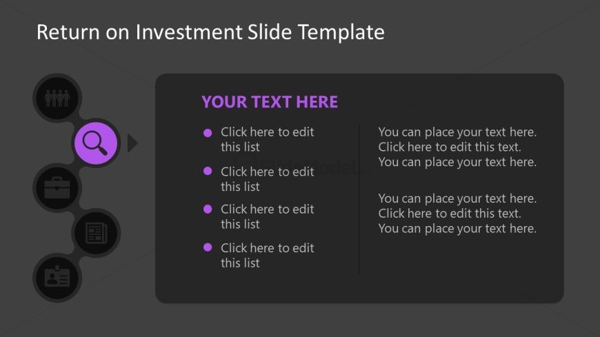 ROI PPT Template Slide with Icons