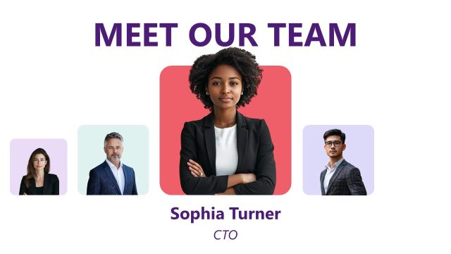 4-Team Member Meet our Team PPT Template