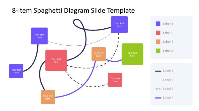 Editable 8-Item Spaghetti Diagram PPT Template