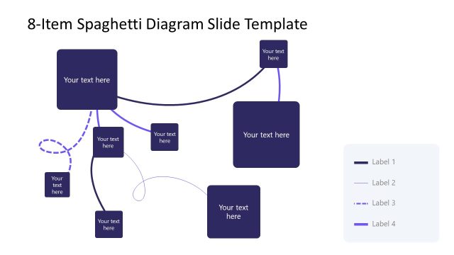 8-Item Spaghetti Diagram Slide with Dark Background
