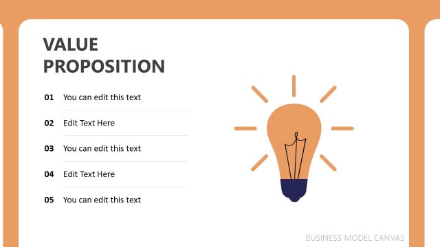 Value Proposition Slide – Business Model Canvas PowerPoint Template