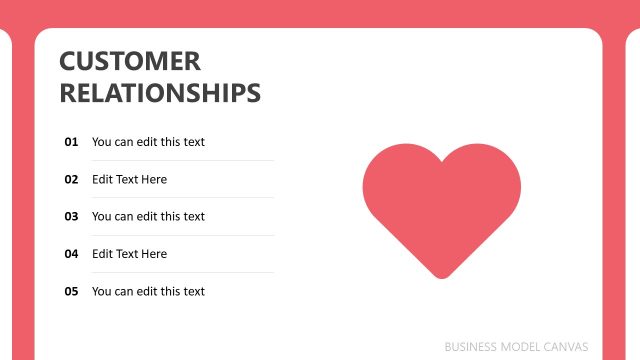 Customer Relationships Slide – Business Canvas PPT Slide