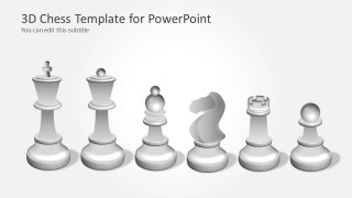 White Chess Set Illustration for PowerPoint