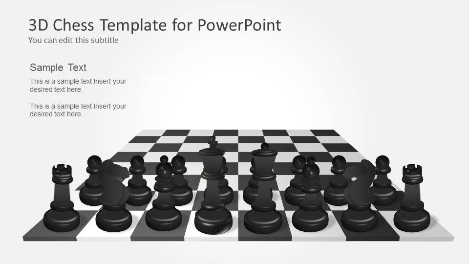 3D Chess PowerPoint Template with Full Set - SlideModel
