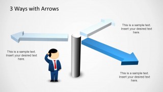 Cartoon Metaphor Decision Making 3 Options with Arrows