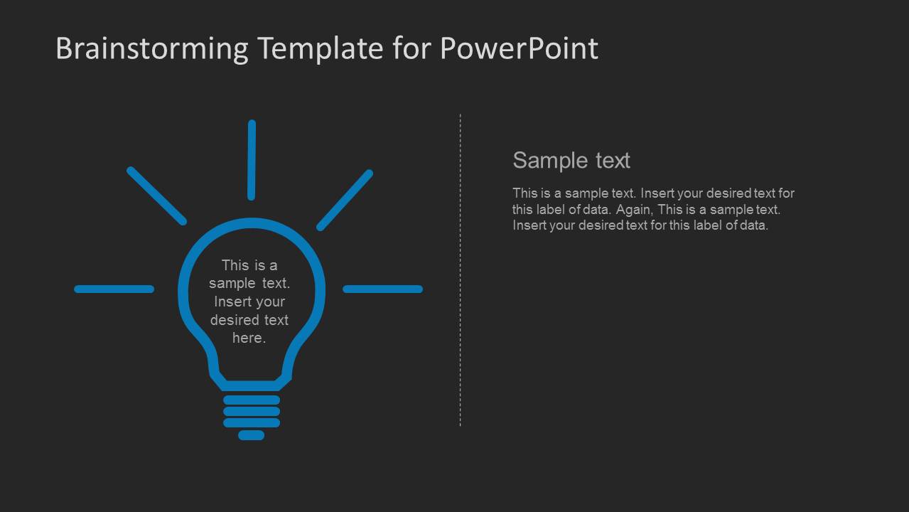PowerPoint Clipart of Blue Light Bulb