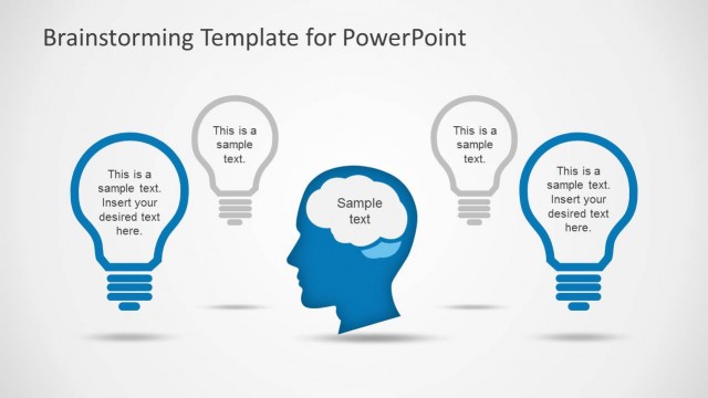 Head Brain and Lightbulb Shapes for PowerPoint