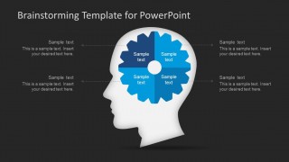 Brainstorming Slide Design with Brain Illustration and Gear