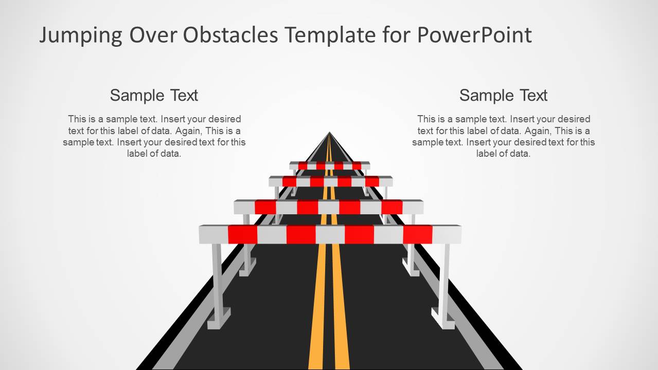 Jumping Obstacles over the Road PowerPoint Template