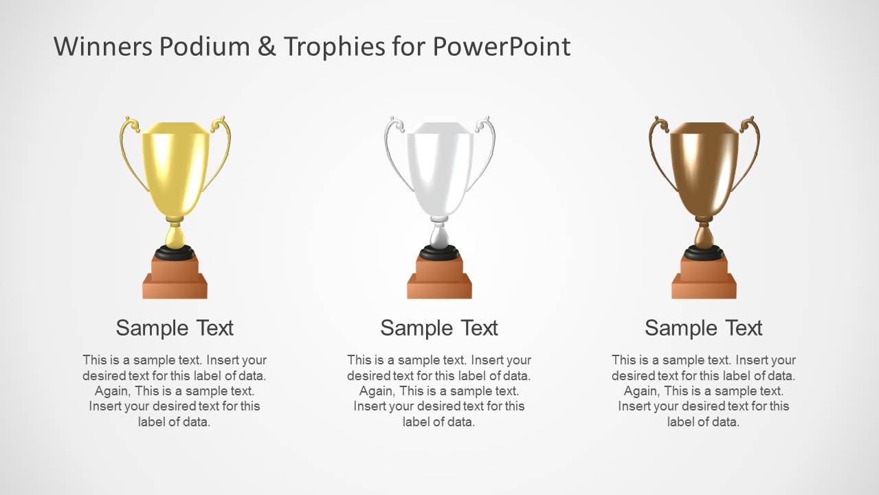 Business Podium & Trophies Template for PowerPoint SlideModel