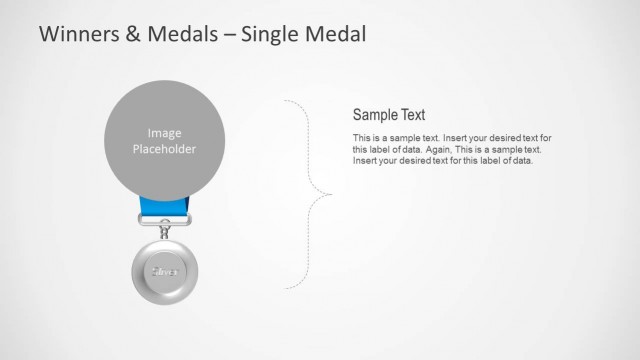 Silver Medal Shape for PowerPoint