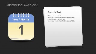 Year Month Calendar Template with Text Notes