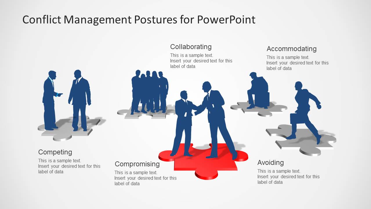 Conflict Management Business Silhouettes - SlideModel