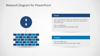 Network Diagram with Arrows and Wall for PowerPoint