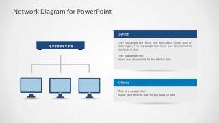 Network Diagram with Router and Client Computers for PowerPoint