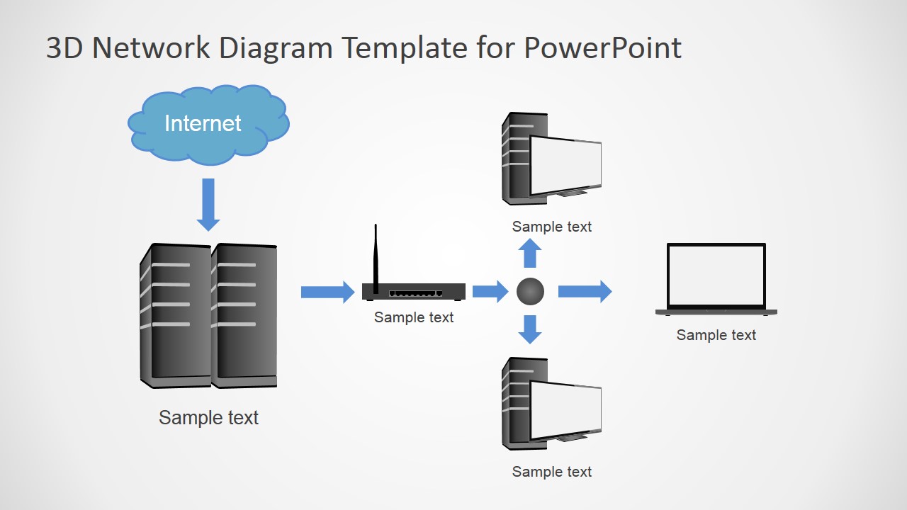 3D Network Diagram Template For PowerPoint SlideModel