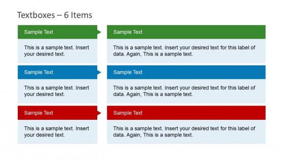 Textbox Slide Design for PowerPoint with 6 Items