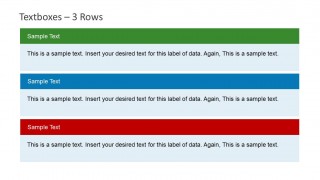 Textbox Slide Design for PowerPoint with 3 Rows