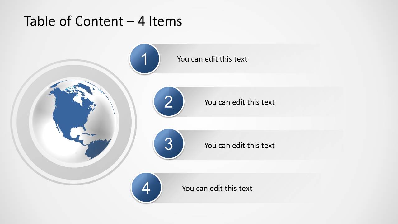 powerpoint presentation table of content