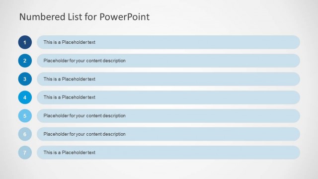 Seven Rows PowerPoint Table