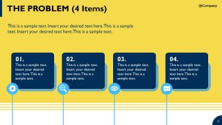 4-Item Problem Slide for Pitch Deck Template