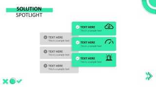 PPT Slide Template for 3 Rows Overlapping Comparison Table