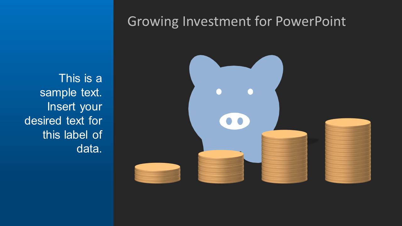 PowerPoint Shape of Piggy Bank with Black Background