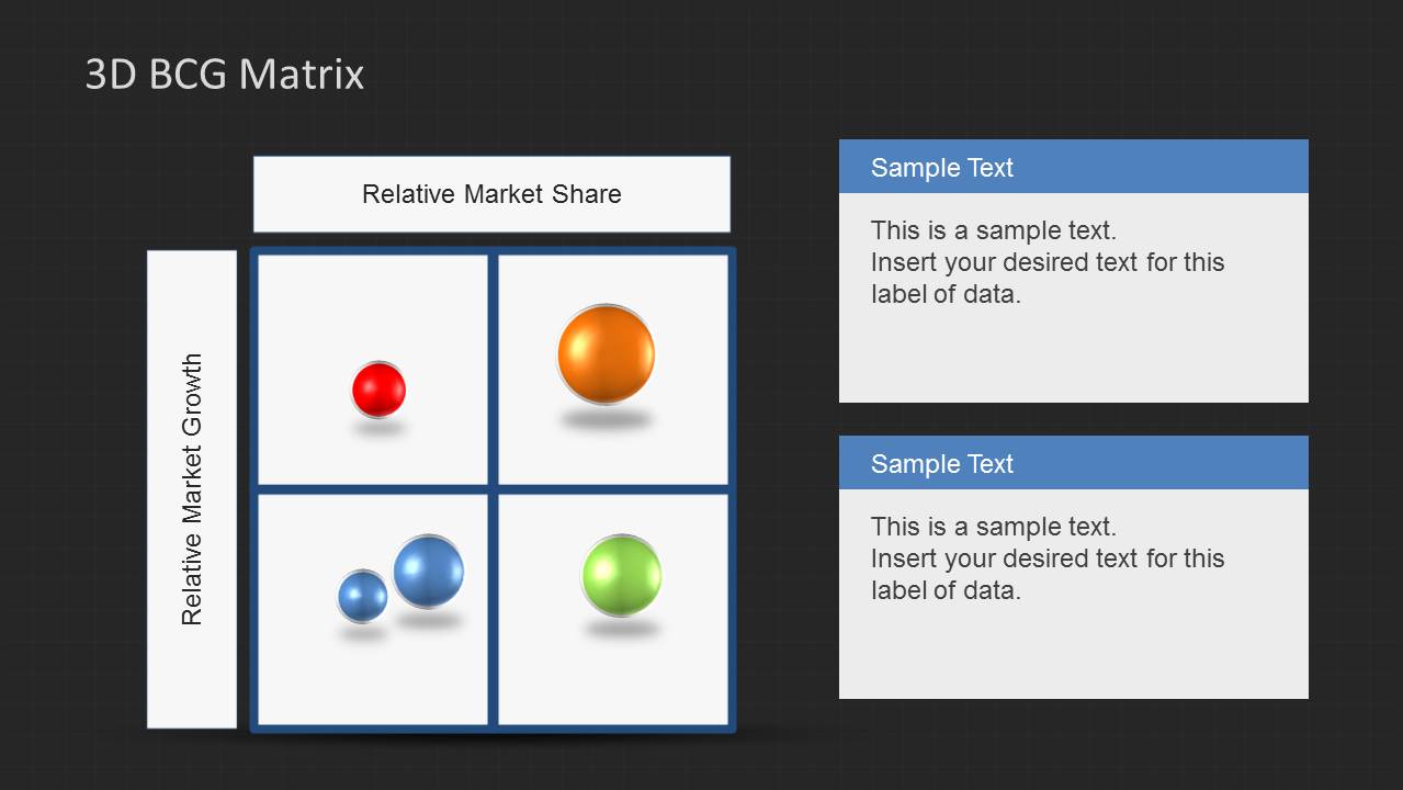 3D BCG Matrix for PowerPoint SlideModel