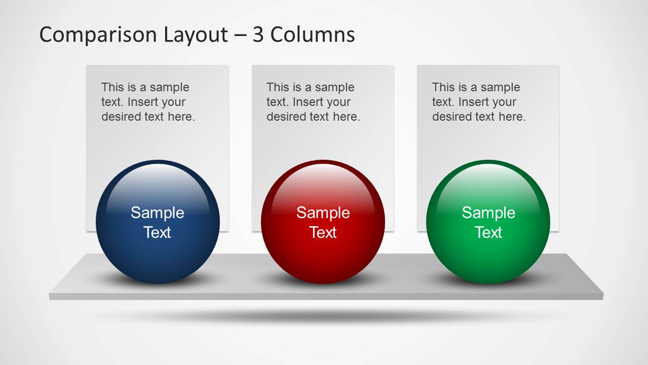 Comparison PowerPoint Slide Layout with 3 Items SlideModel